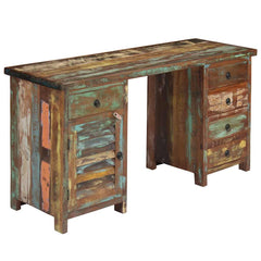 Pedestal Desk 140x50x77 cm Solid reclaimed wood