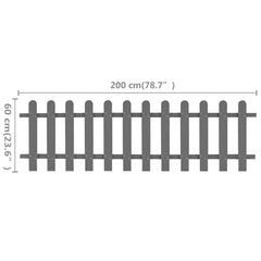Picket Fence WPC 200x60 cm Grey 60 cm