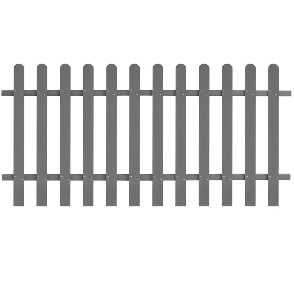 Picket Fence WPC 200x60 cm Grey 100 cm