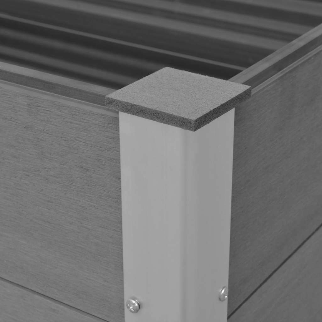 Garden Raised Bed WPC Grey Depth 50 cm 150 cm 54 cm