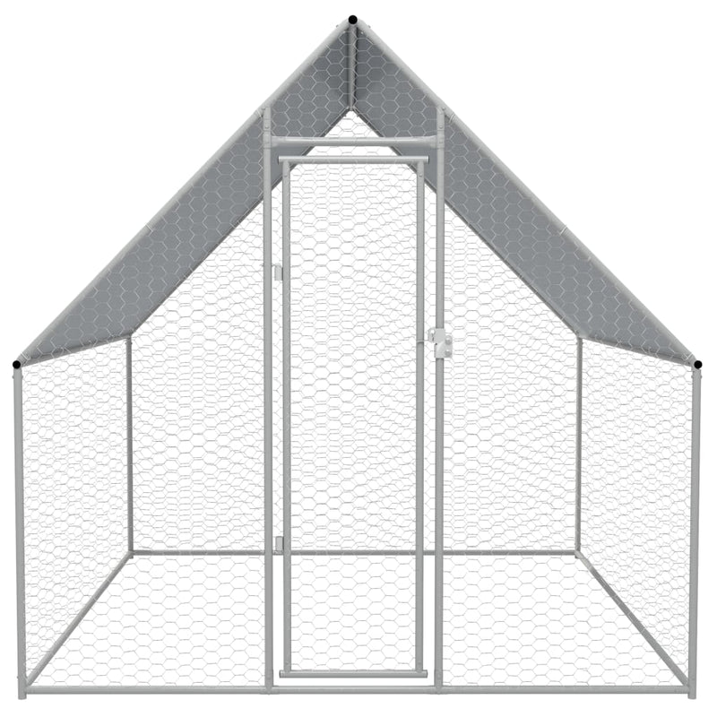 Outdoor Chicken Cage 2x2x1.92 m Galvanised Steel