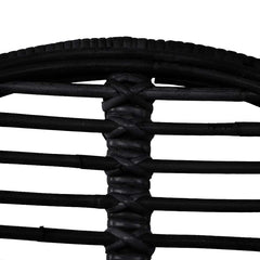 vidaXL Dining Chairs 4 pcs Black Natural Rattan 4