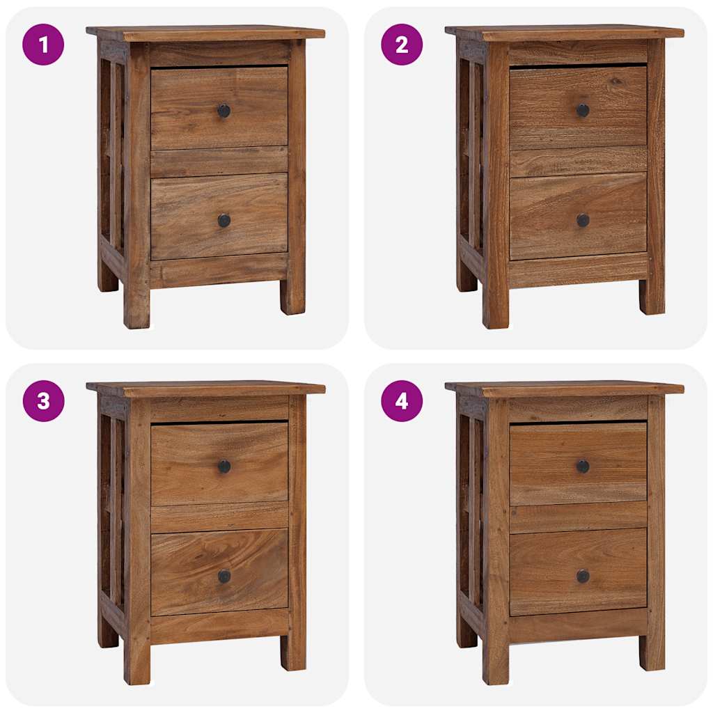 vidaXL Nightstand Solid Mahogany Wood 40x30x51 cm 6