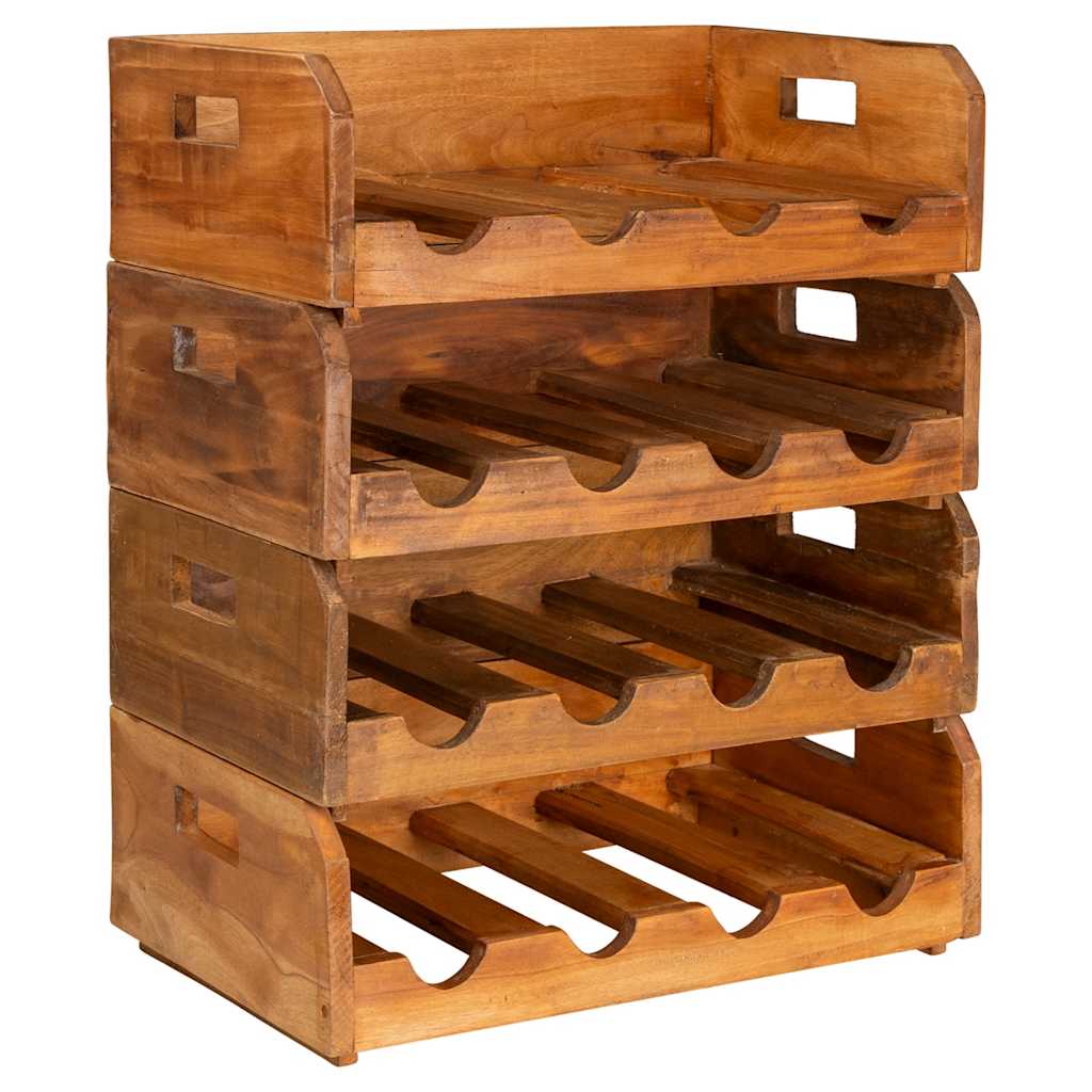 vidaXL Wine Racks 4 pcs for 16 Bottles Solid Mahogany Wood 2