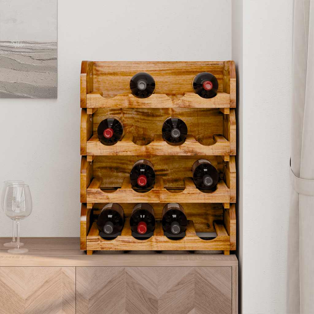 vidaXL Wine Racks 4 pcs for 16 Bottles Solid Mahogany Wood 3