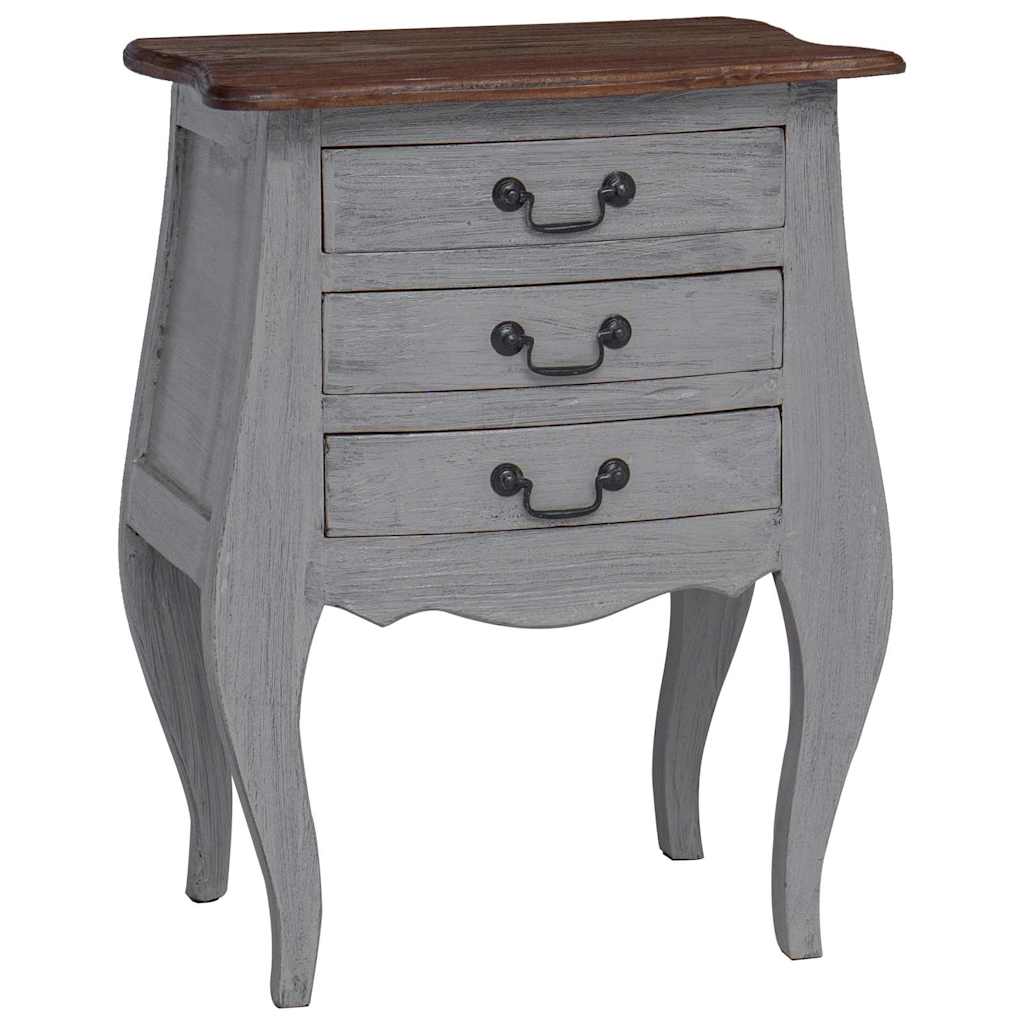 Bedside Cabinet Solid Mahogany Wood 48x35x64 cm Brown and white