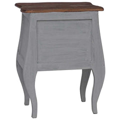 Bedside Cabinet Solid Mahogany Wood 48x35x64 cm Brown and white