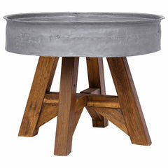 244511 vidaXL Coffee Table Mixed Recycled Wood 60x45 cm Silver 1