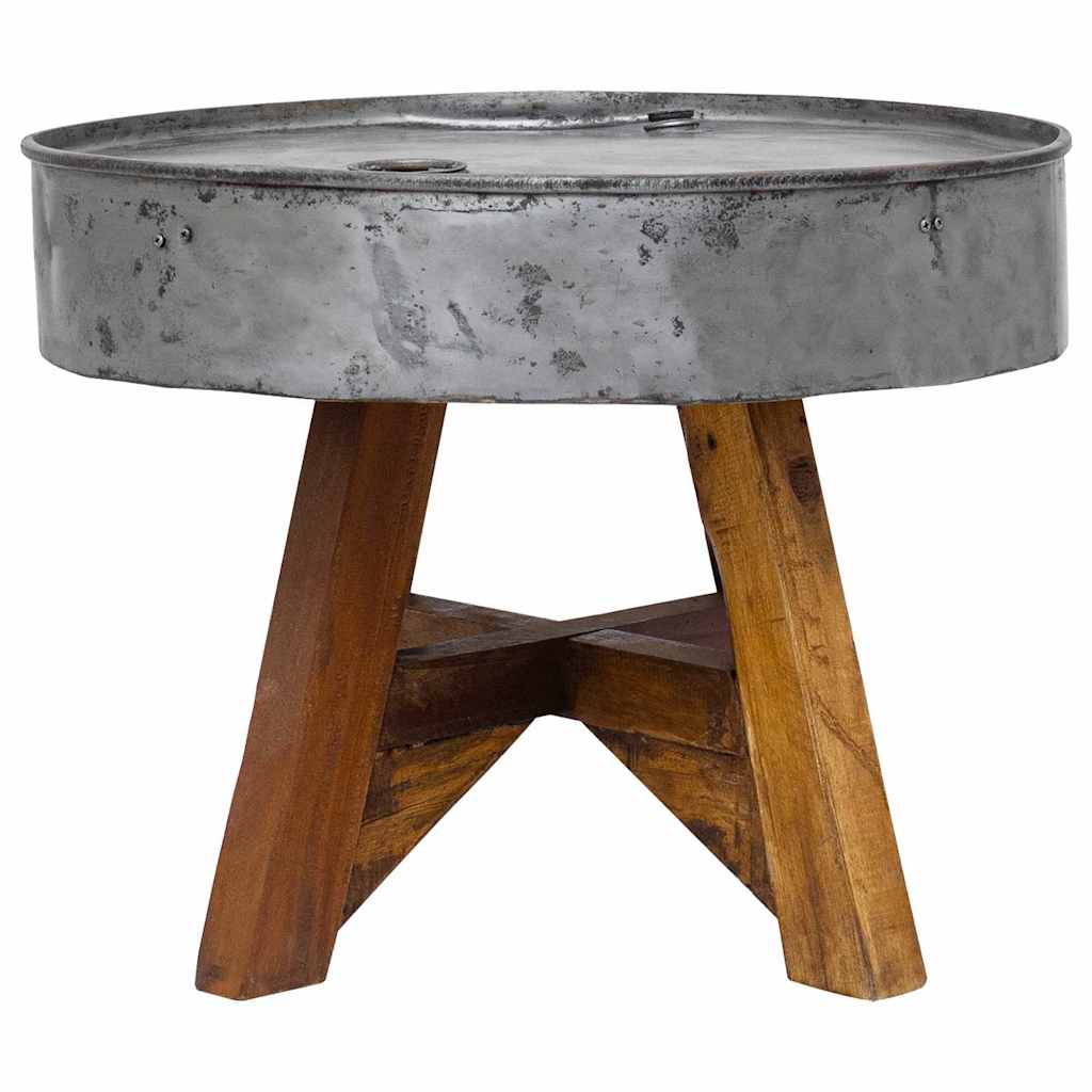 244511 vidaXL Coffee Table Mixed Recycled Wood 60x45 cm Silver 2