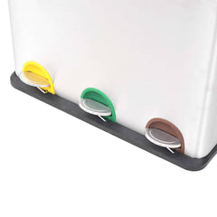 Recycling Pedal Bin Garbage Trash Bin Stainless Steel 36 L 3 x 18 l