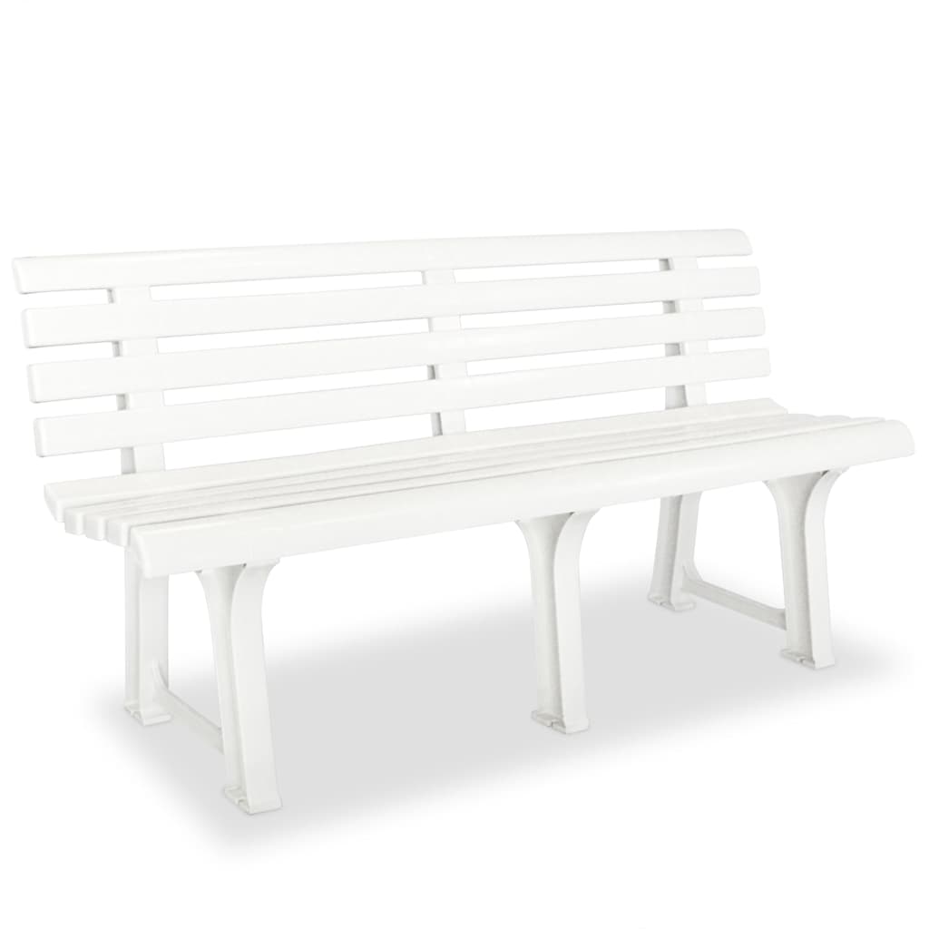 vidaXL Garden Bench 145.5 cm Plastic White 1