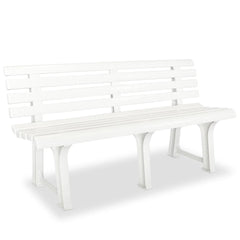 vidaXL Garden Bench 145.5 cm Plastic White 1