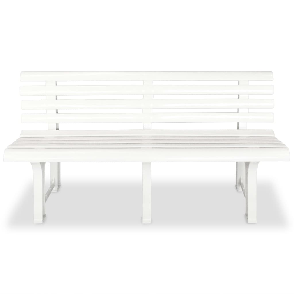 vidaXL Garden Bench 145.5 cm Plastic White 2