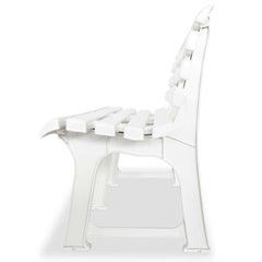 vidaXL Garden Bench 145.5 cm Plastic White 3