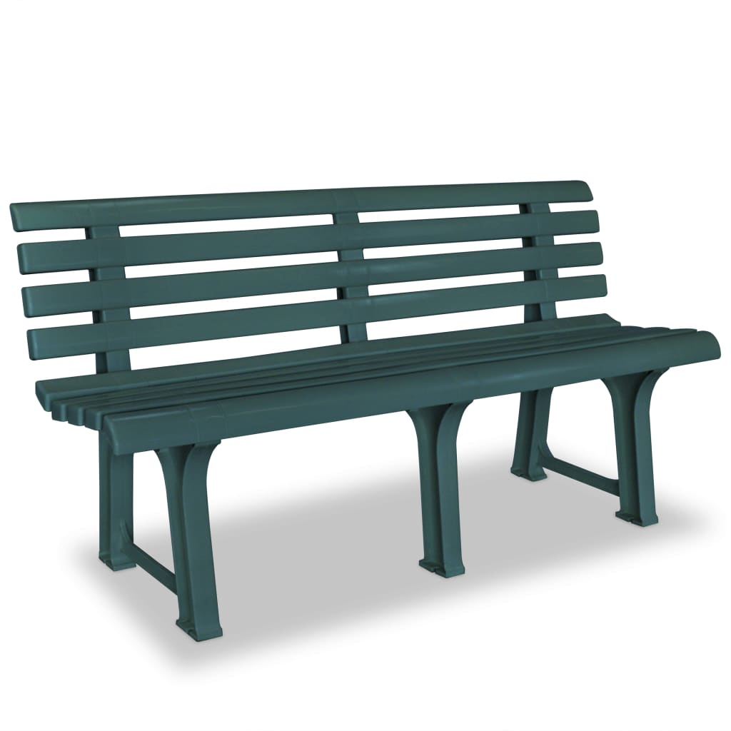 vidaXL Garden Bench 145.5 cm Plastic Green 1