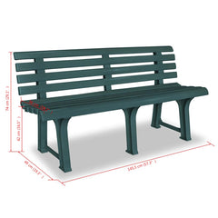 vidaXL Garden Bench 145.5 cm Plastic Green 6