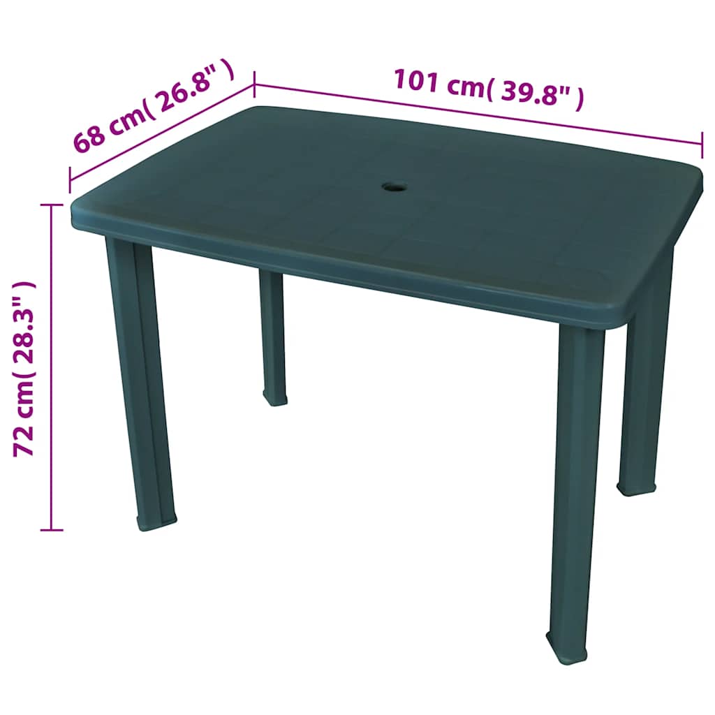 Garden Table Plastic Green