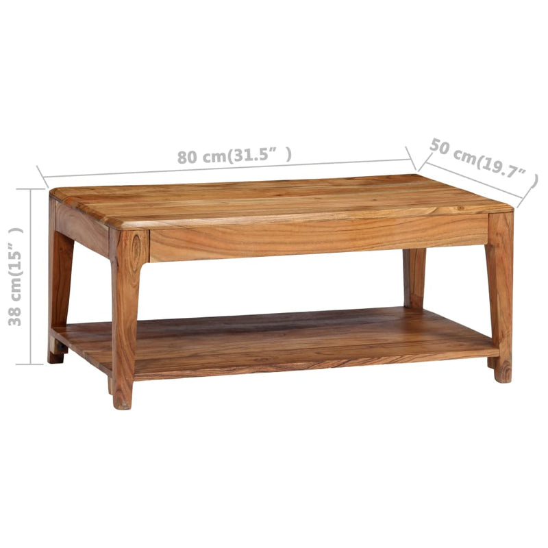 Coffee Table Solid Wood 88x50x38 cm