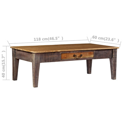 Coffee Table Solid Wood Vintage 118x60x40 cm