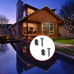 vidaXL LED Solar String Lights 2 pcs Warm White 1