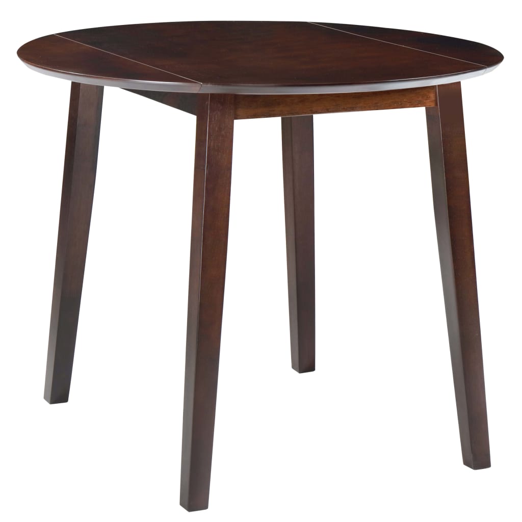 vidaXL Drop-leaf Dining Table Round MDF Brown 1