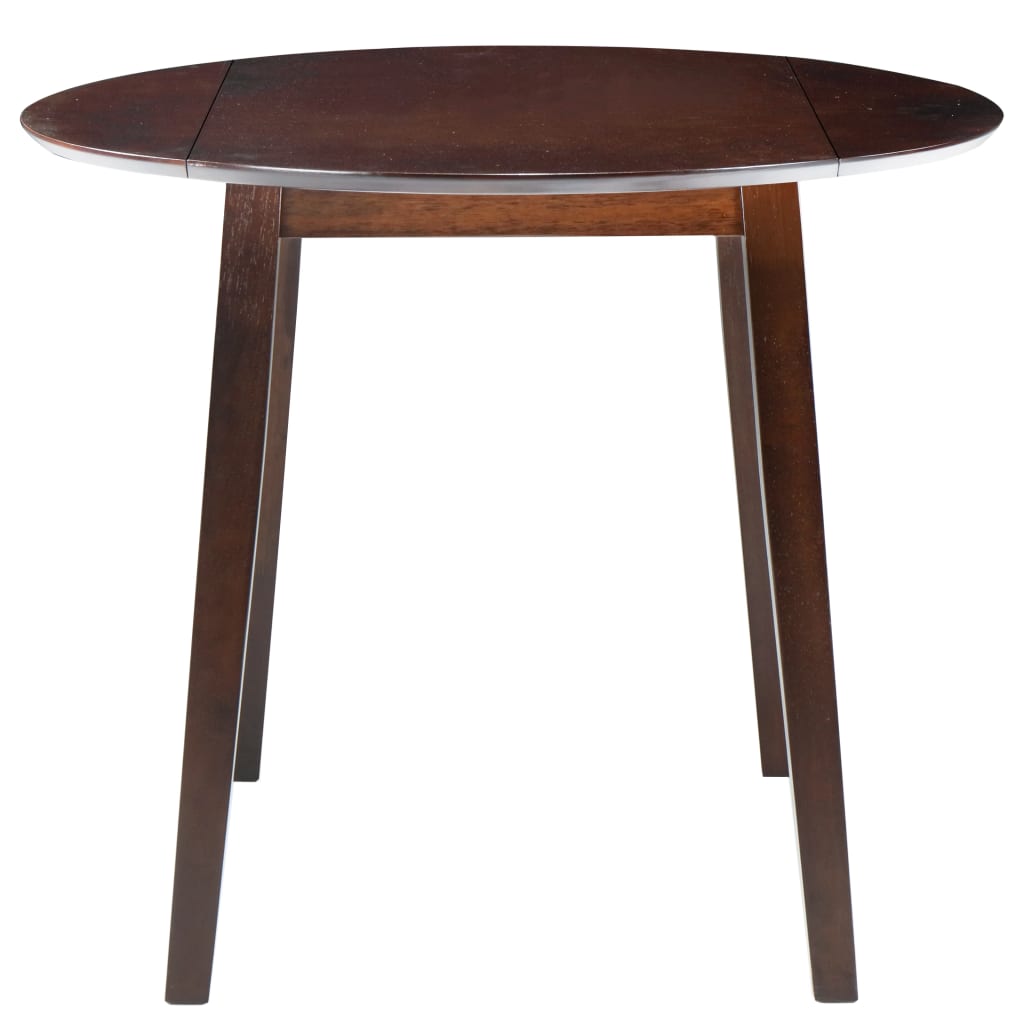 vidaXL Drop-leaf Dining Table Round MDF Brown 4