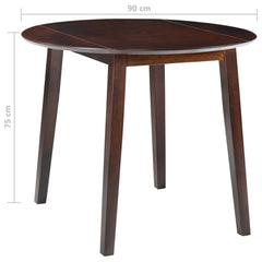 vidaXL Drop-leaf Dining Table Round MDF Brown 6