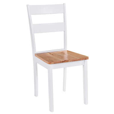 Dining Chairs 2 pcs White Solid Rubber Wood