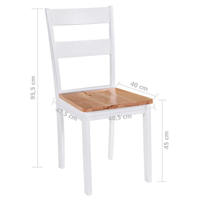 Dining Chairs 2 pcs White Solid Rubber Wood