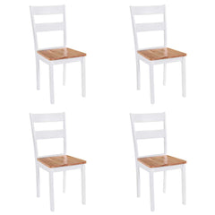 vidaXL Dining Chairs 4 pcs White Solid Rubber Wood 1