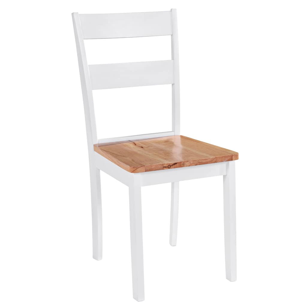vidaXL Dining Chairs 4 pcs White Solid Rubber Wood 2