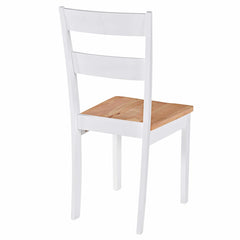 vidaXL Dining Chairs 4 pcs White Solid Rubber Wood 5