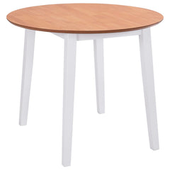 vidaXL Drop-leaf Dining Table Round MDF White 1