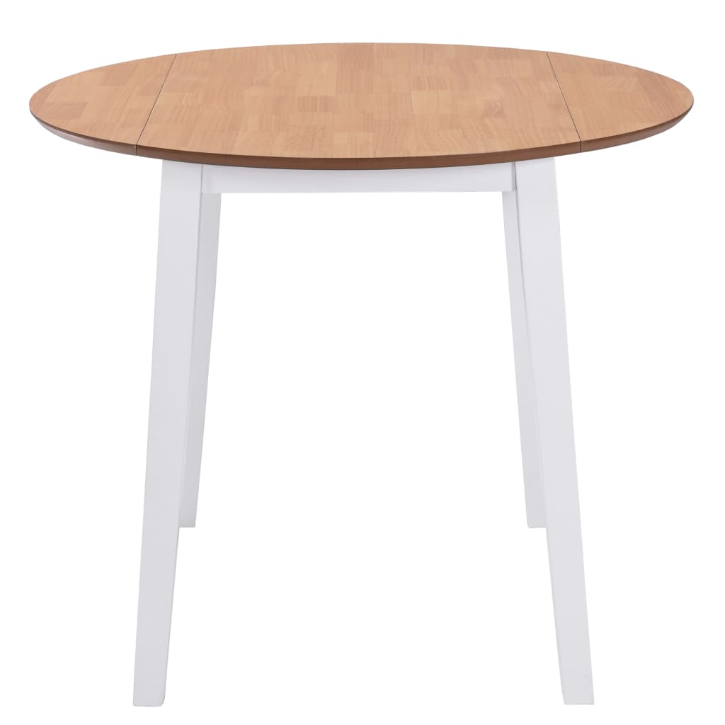vidaXL Drop-leaf Dining Table Round MDF White 2