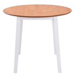 vidaXL Drop-leaf Dining Table Round MDF White 2