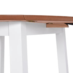 vidaXL Drop-leaf Dining Table Round MDF White 5