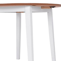 vidaXL Drop-leaf Dining Table Round MDF White 6