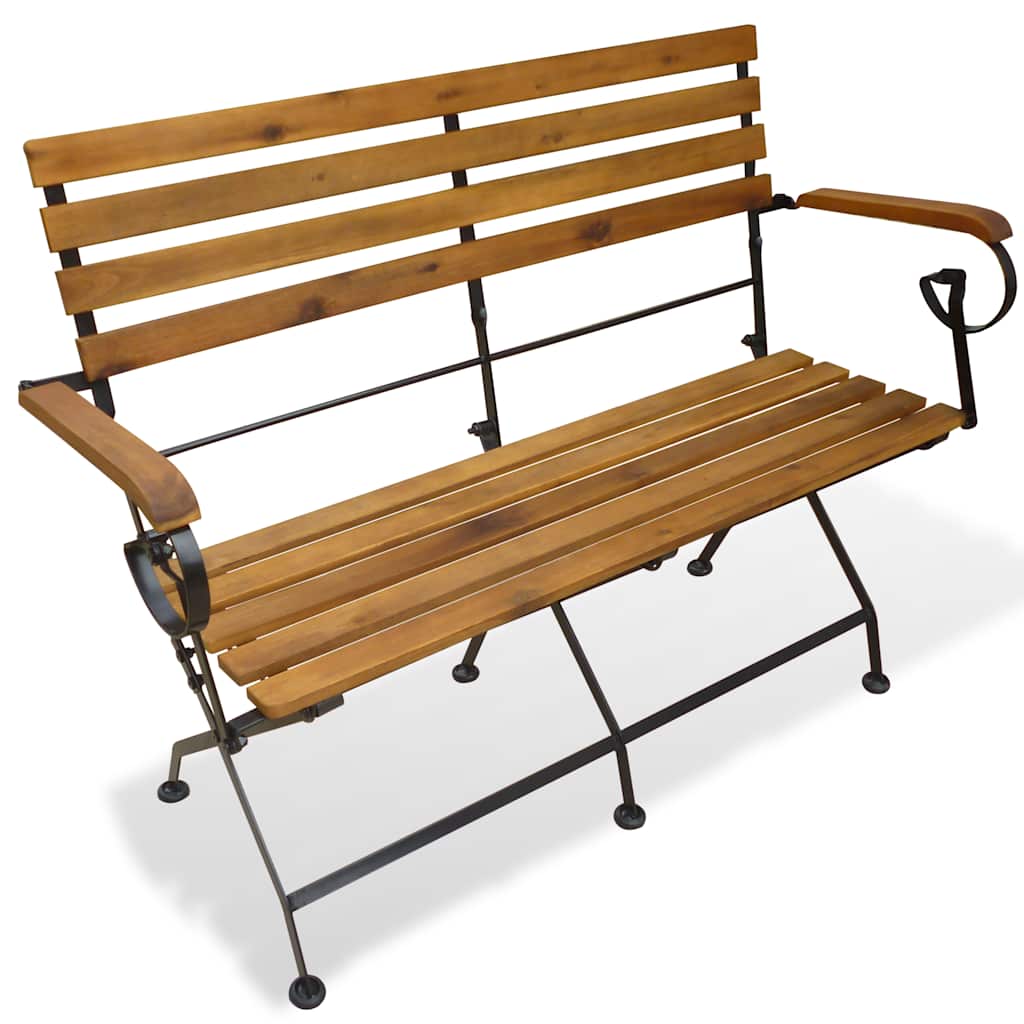 vidaXL Folding Garden Bench 112 cm Solid Acacia Wood 1