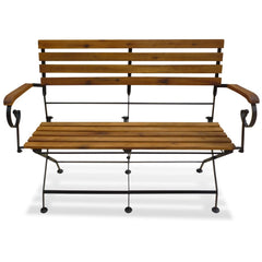 vidaXL Folding Garden Bench 112 cm Solid Acacia Wood 2