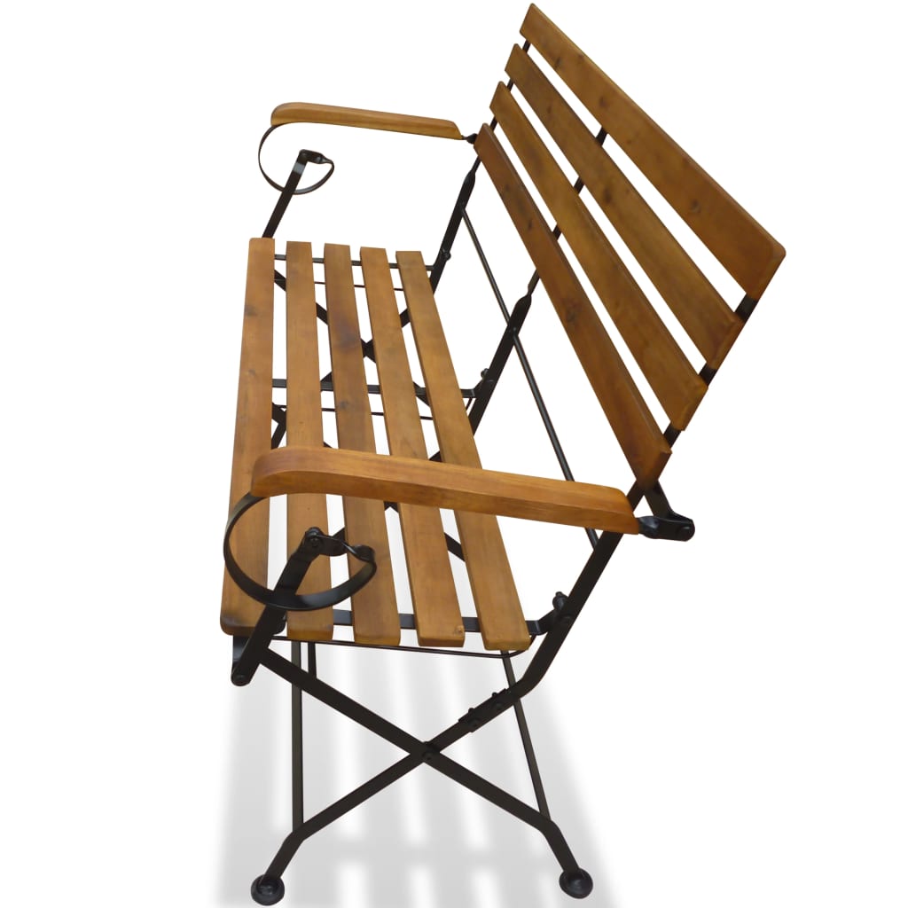 vidaXL Folding Garden Bench 112 cm Solid Acacia Wood 3