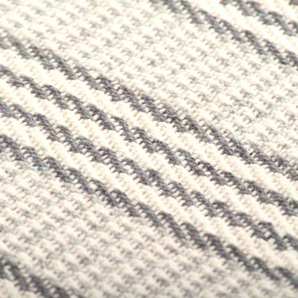 vidaXL Throw Cotton Stripes 220x250 cm Grey and White 6