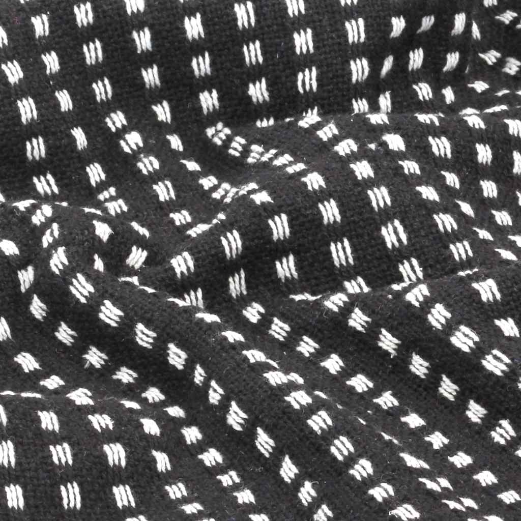vidaXL Throw Cotton Squares 220x250 cm Black 5