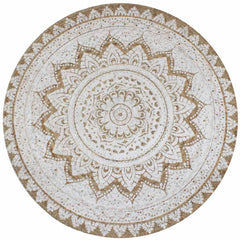 245341 vidaXL Area Rug Braided Jute Printed 150 cm Round 1