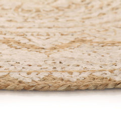 245341 vidaXL Area Rug Braided Jute Printed 150 cm Round 3