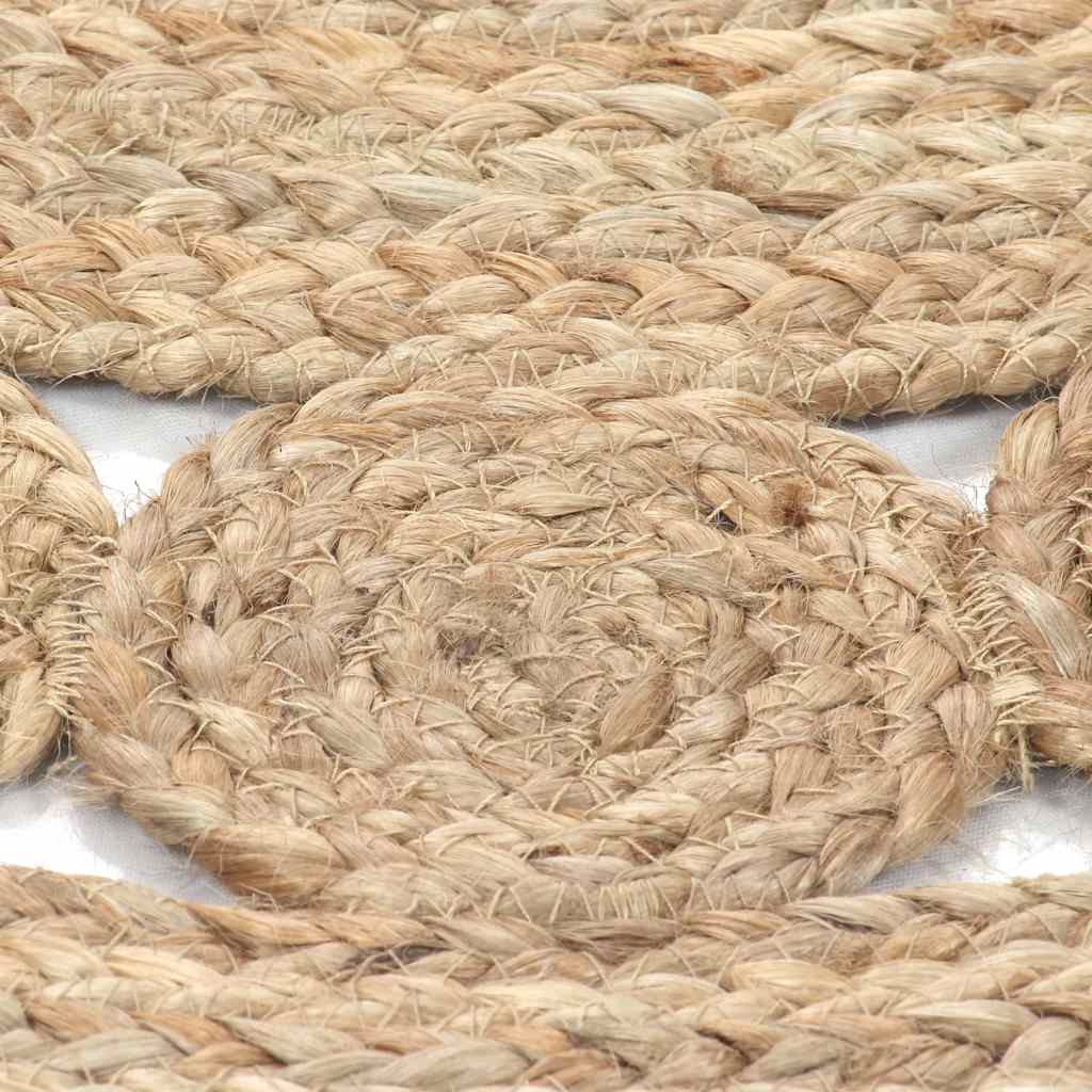 vidaXL Area Rug Braided Design Jute 90 cm Round 3