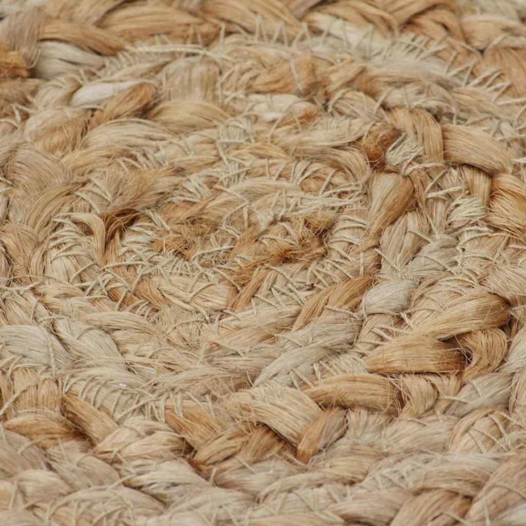 vidaXL Area Rug Braided Design Jute 90 cm Round 4