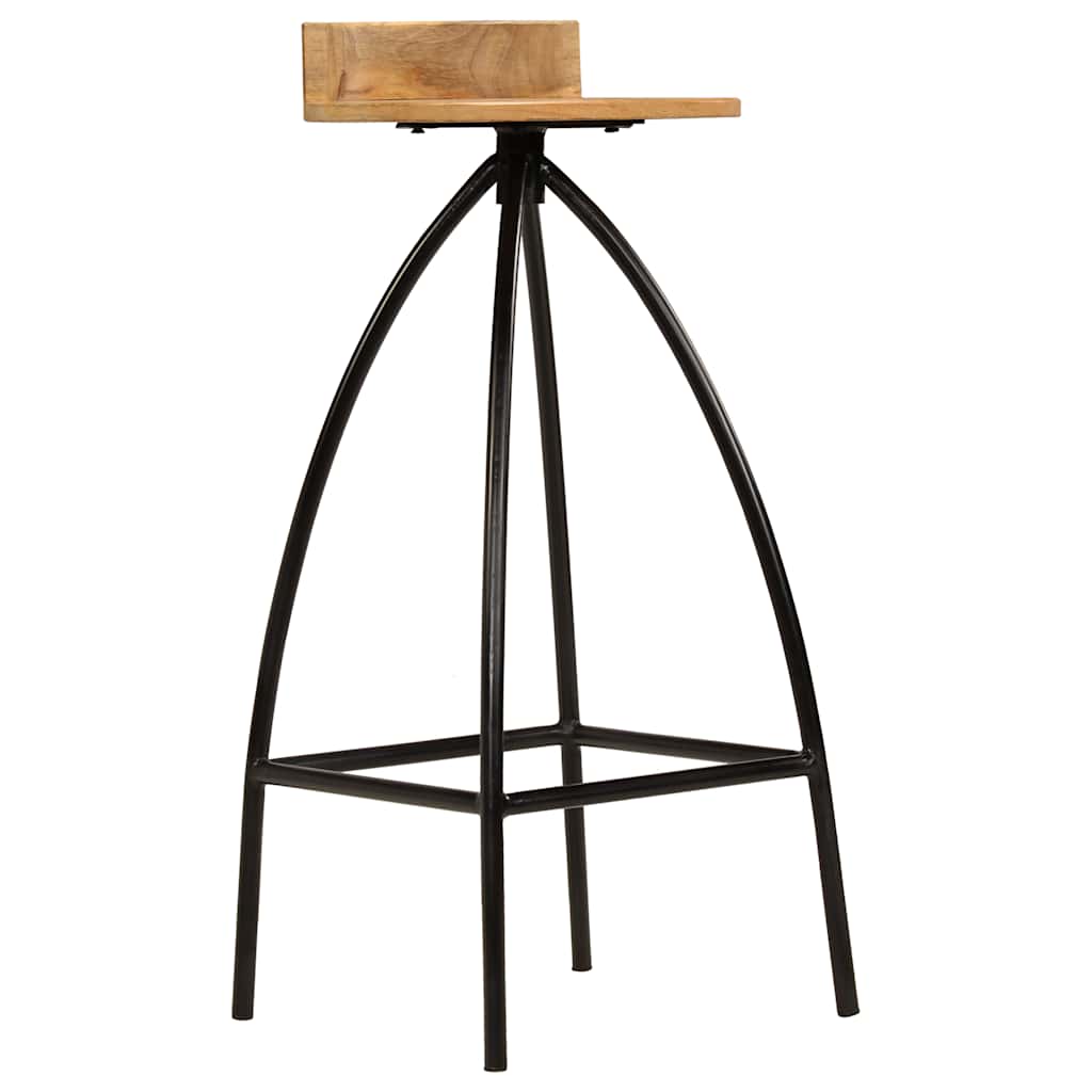 vidaXL Bar Stools 2 pcs Solid Mango Wood 4