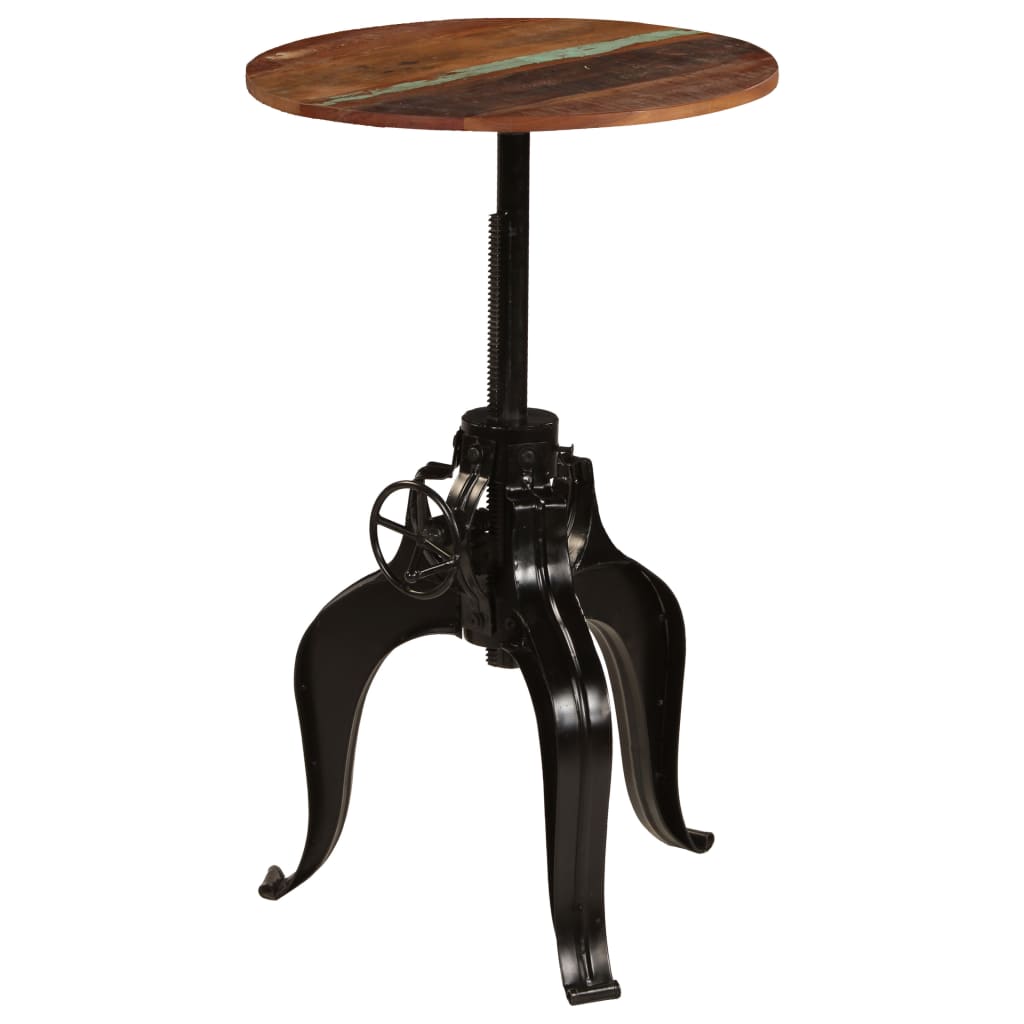 vidaXL Bar Table Solid Reclaimed Wood 60x(76-110) cm 1