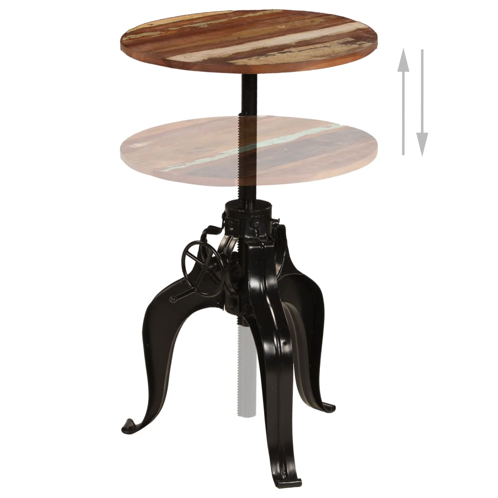 vidaXL Bar Table Solid Reclaimed Wood 60x(76-110) cm 3