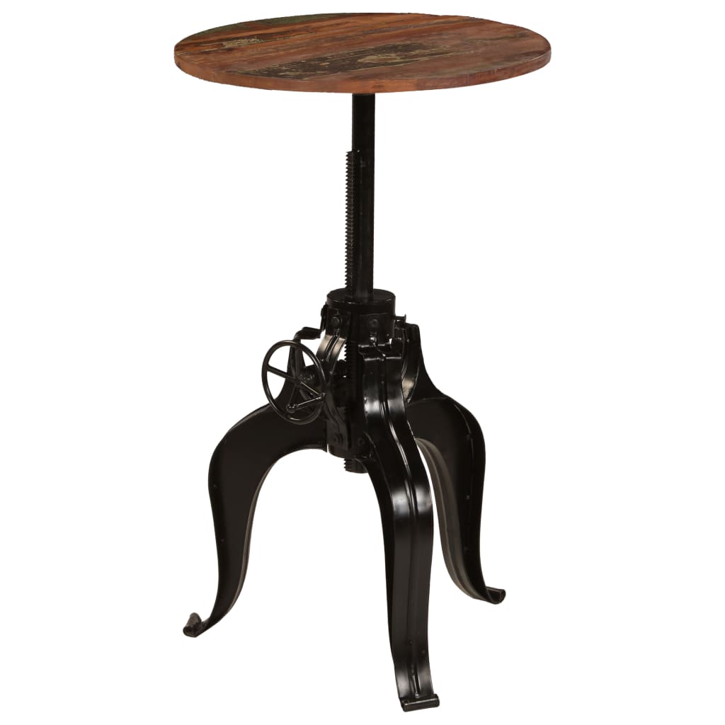 vidaXL Bar Table Solid Reclaimed Wood 60x(76-110) cm 4